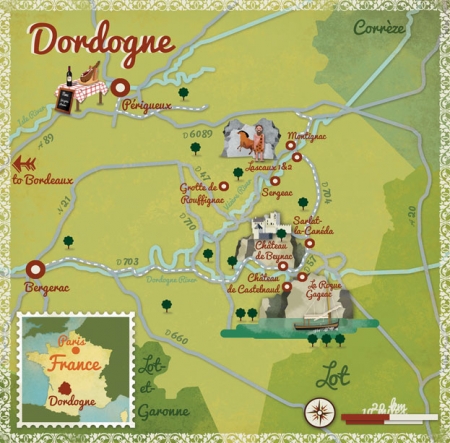 map of dordogne
